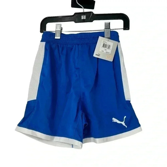 PUMA SHORTS BOYS SMALL BORUSSIA YOUTH ROYAL BLUE WHITE BASKETBALL ATHLETIC - Picture 6 of 7